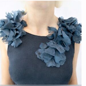 Vintage DKNY Sleeveless Embellished Shoulder Top size Small